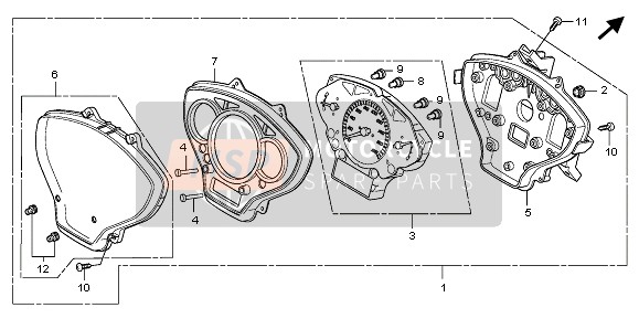 Honda SH300A 2010 METER (KMH) for a 2010 Honda SH300A